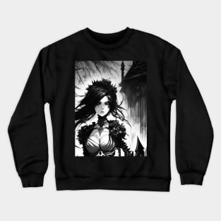 The Witching Hour: A Dark Art Print for Night Owls Crewneck Sweatshirt